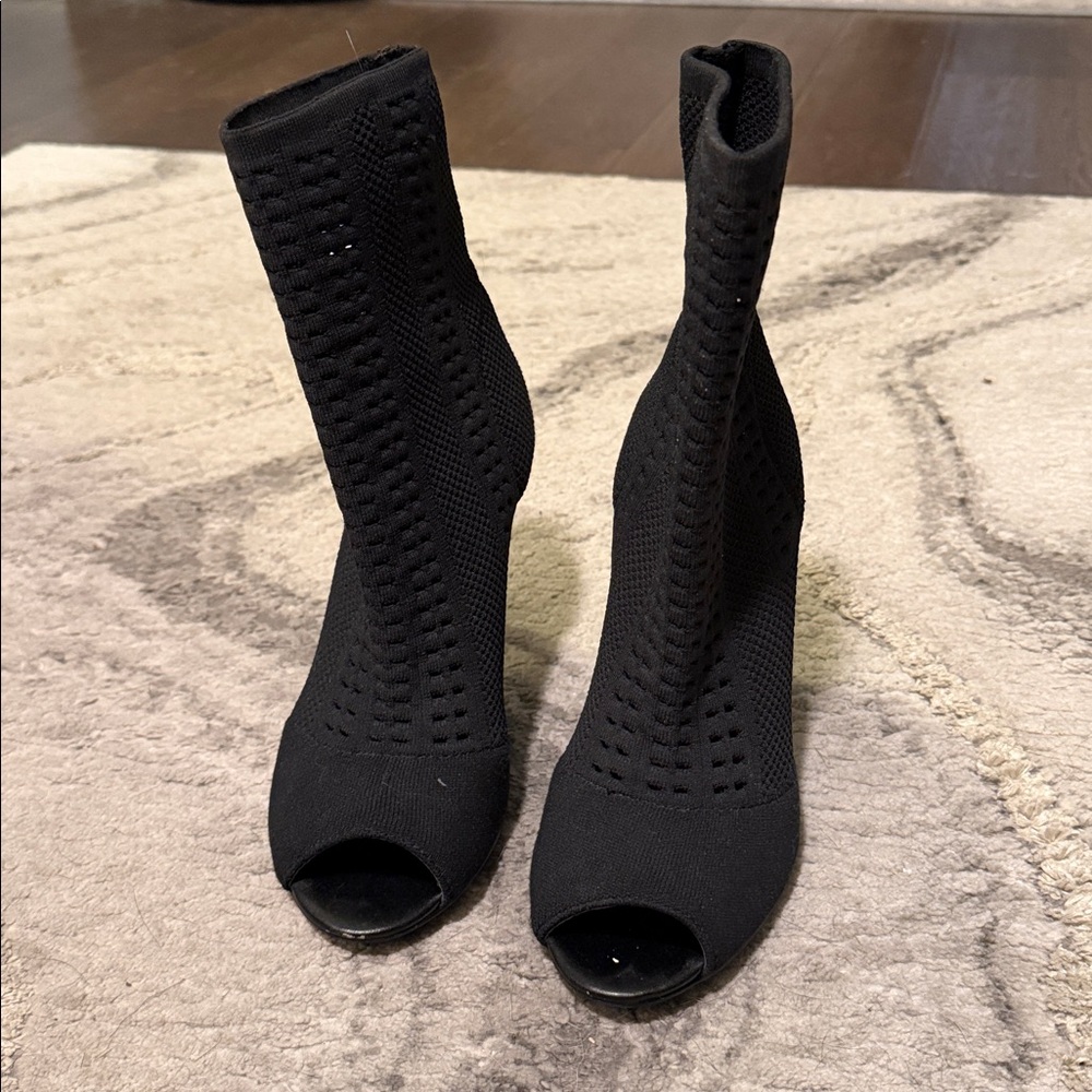 Charles By Charles David Black Peep-Toe Booties